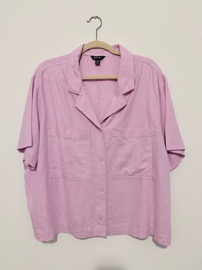 Buffalo David Bitton Lavender Button-Down Camp Shirt